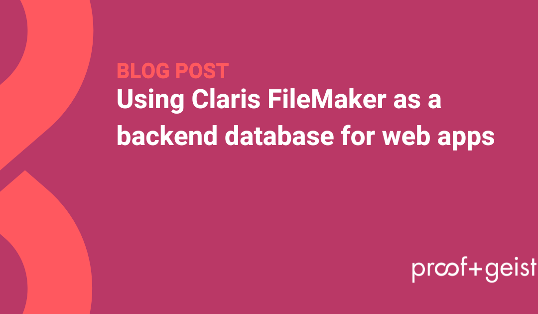 Using Claris FileMaker as a backend database for web apps