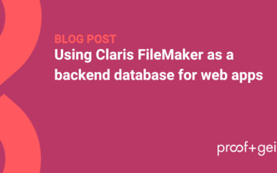 Using Claris FileMaker as a backend database for web apps