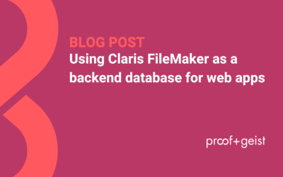 Using Claris FileMaker as a backend database for web apps